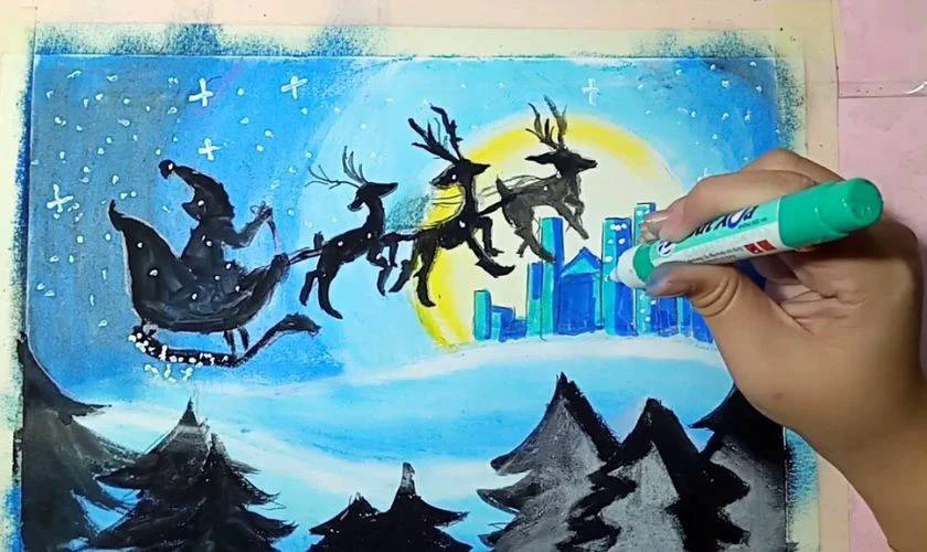 Tranh vẽ Noel đơn giản
