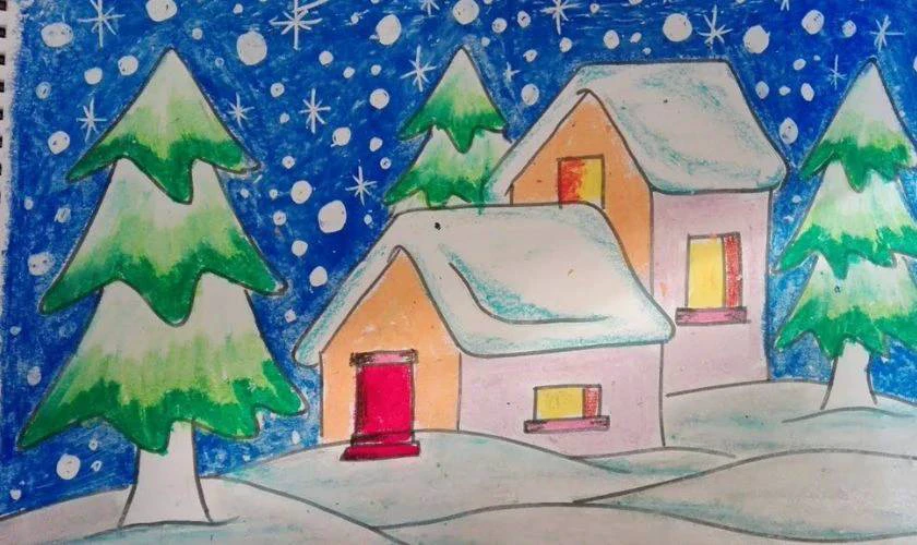 Tranh vẽ Noel cho học sinh