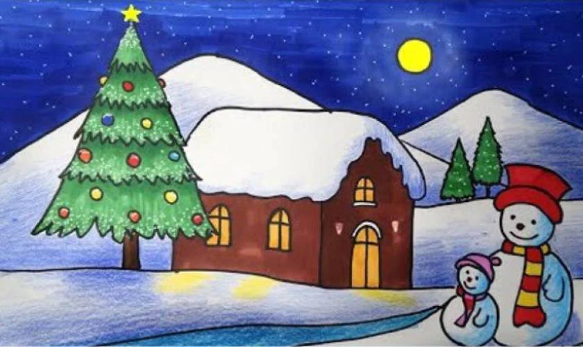 Tranh vẽ Noel cho bé