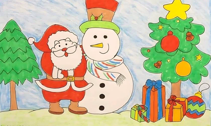 Tranh vẽ Noel nhiều chi tiết