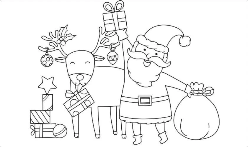 Tranh tô Noel dễ thương