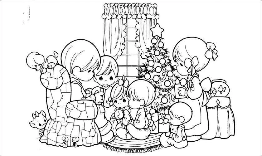 Tranh tô Noel gia đình