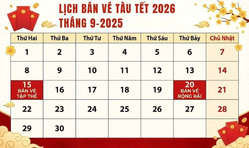 Vé tàu Tết 2026 khi nào mở bán? Lịch bán vé tàu Tết 2026