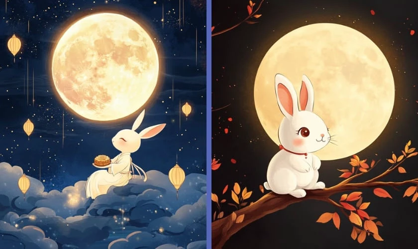 Vẽ thiệp hình thỏ đẹp