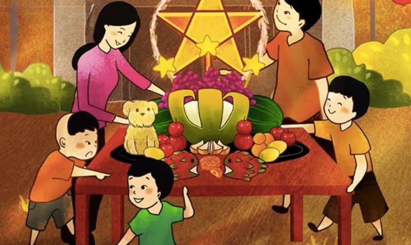 Vẽ thiệp có mâm cổ đơn giản