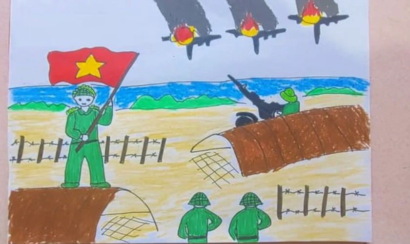 Vẽ tranh về chú bộ đội