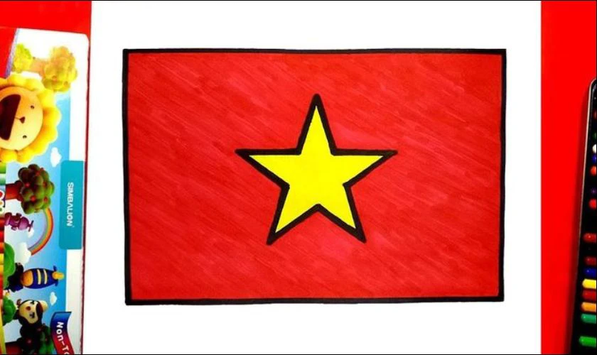 Vẽ tranh 2/9 về lá cờ Việt Nam
