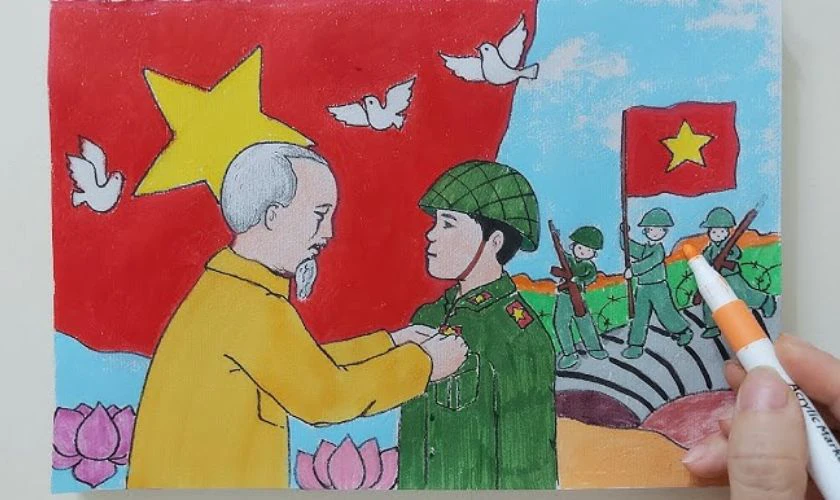 Tranh vẽ 2/9 về Bác Hồ
