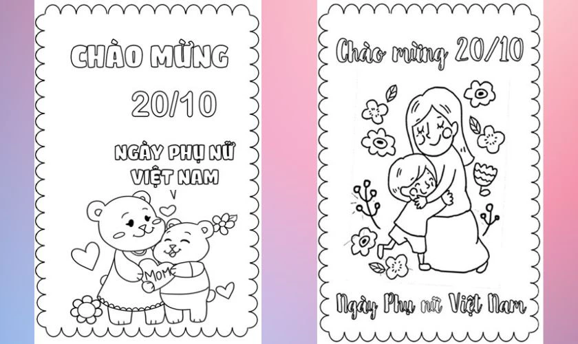 Tranh tô màu 20/10