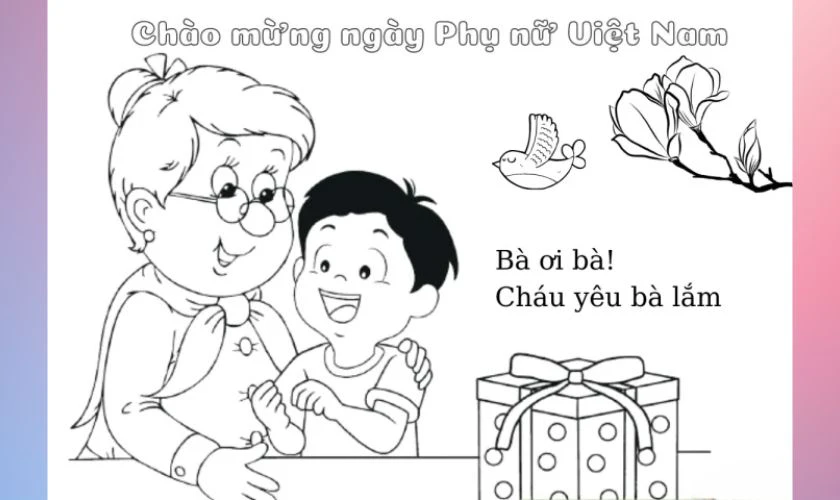 Mẫu tranh tô màu 20/10