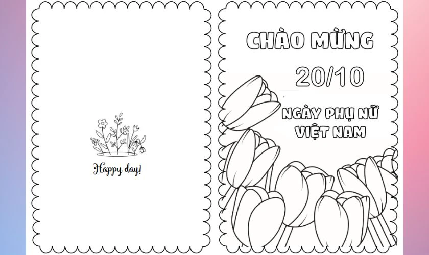 Tranh tô màu 20/10 đẹp cho bé mầm non