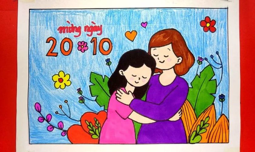 Mẫu tranh vẽ tặng mẹ ngày 20/10