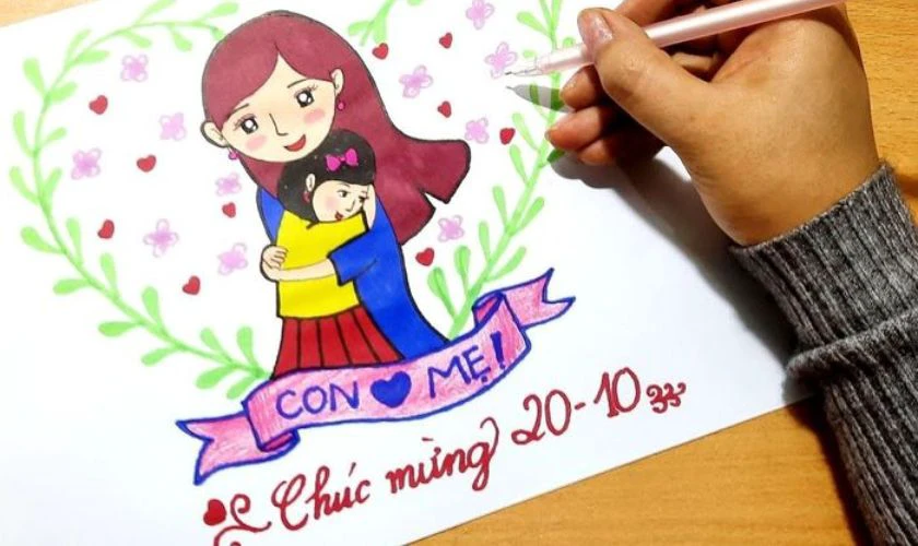 Bức tranh vẽ tặng mẹ ngày 20/10