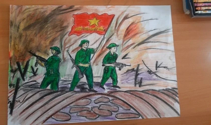 Tranh vẽ chủ đề bảo vệ đất nước