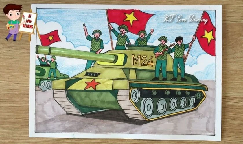 Bức tranh tranh vẽ chiến thắng Điện Biên Phủ đẹp nhất