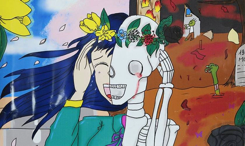 Vẽ tranh Halloween chủ đề Cương thi