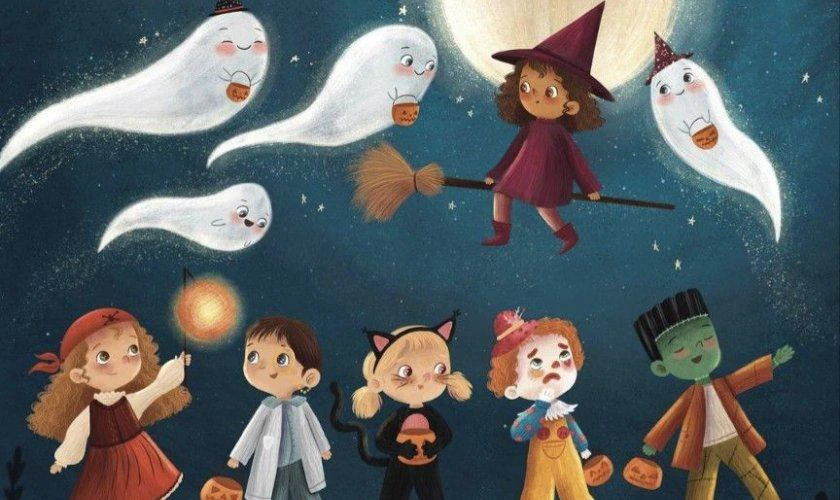 Vẽ tranh Halloween chủ đề phù thủy ấn tượng