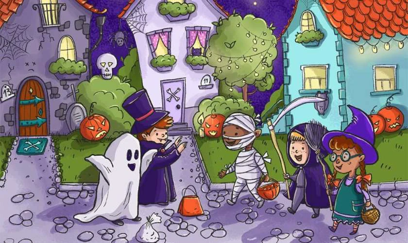 Vẽ tranh Halloween chủ đề phù thủy vui nhộn