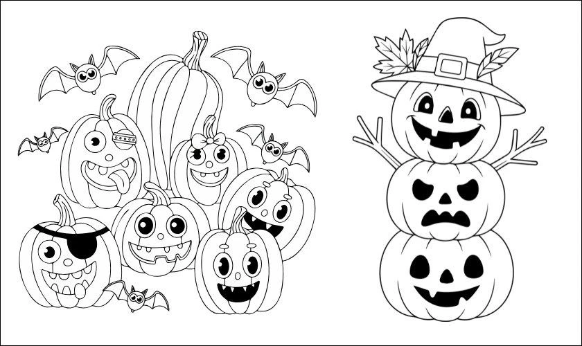 Mẫu tranh tô màu Halloween cho trẻ mầm non