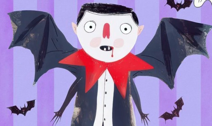Vẽ tranh Halloween chủ đề ma cà rồng ấn tượng