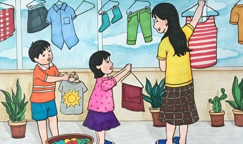 Bé vẽ tranh ngày Gia Đình Việt Nam tặng cha mẹ