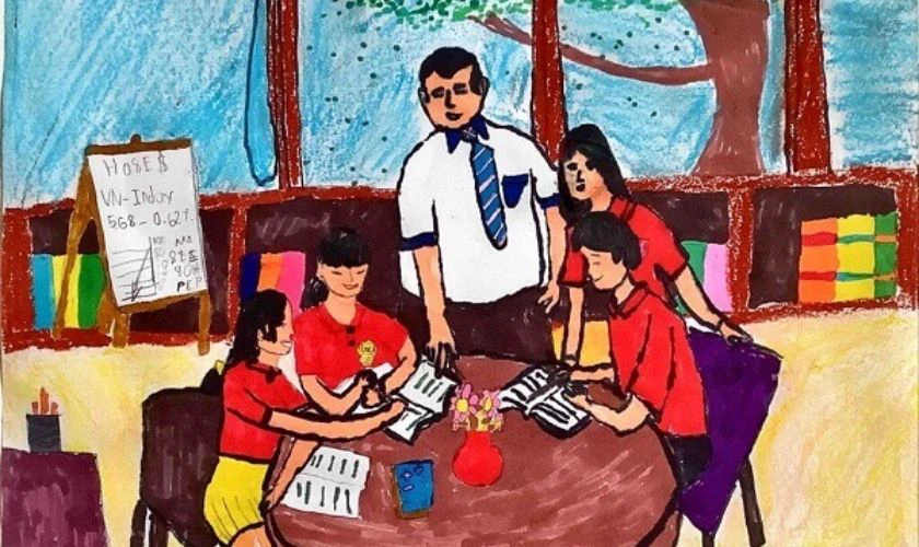 Ý tưởng tranh vẽ ngày khai giảng đơn giản mà đẹp