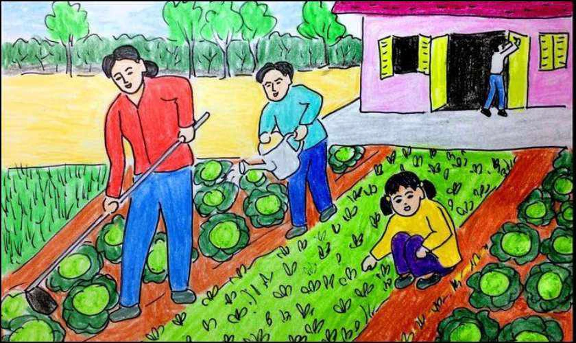 Vẽ tranh nông thôn bình yên
