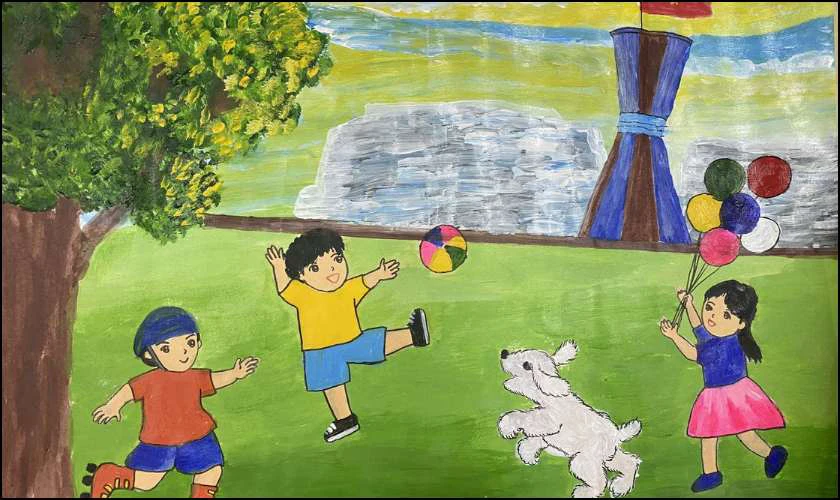 Tranh vẽ ngày Quốc tế Hạnh phúc 20/3/2025 về trẻ em