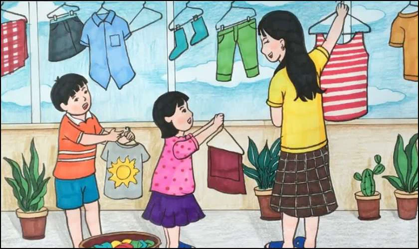Tranh vẽ ngày Quốc tế Hạnh phúc 20/3/2025 yên bình