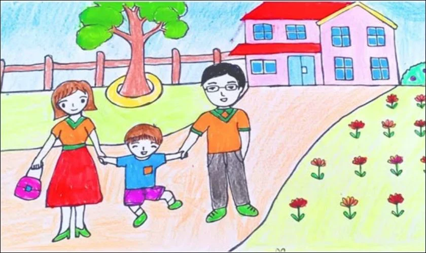 Vẽ tranh Quốc tế thiếu nhi chủ đề gia đình