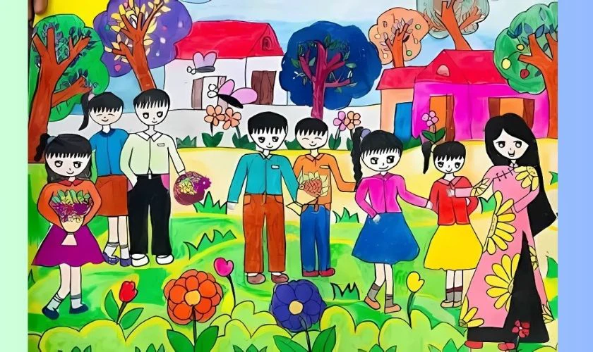 Vẽ tranh 1/6 chủ đề thầy cô