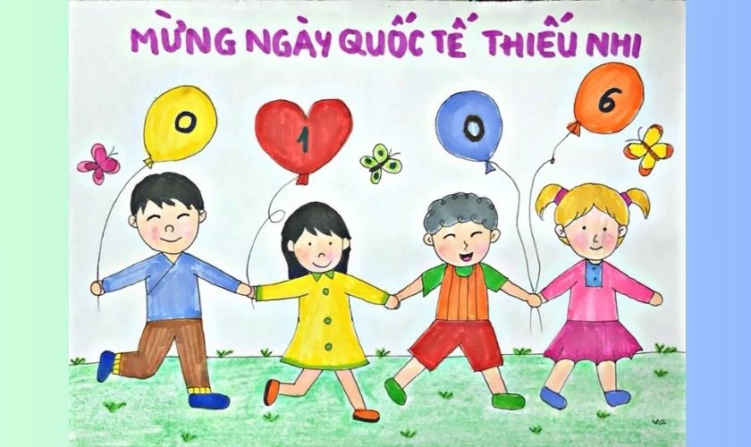 Vẽ tranh Quốc tế thiếu nhi chủ đề bạn bè