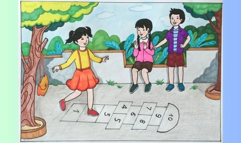 Vẽ tranh 1/6 về bạn bè