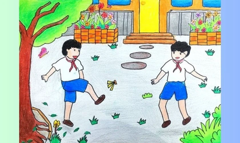 Vẽ tranh 1/6 chủ đề bạn bè