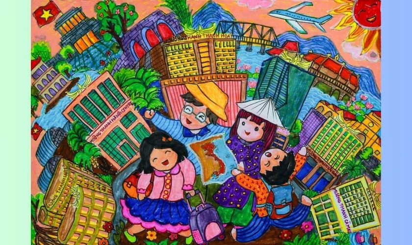 Tranh ngày 1/6 chủ đề ước mơ