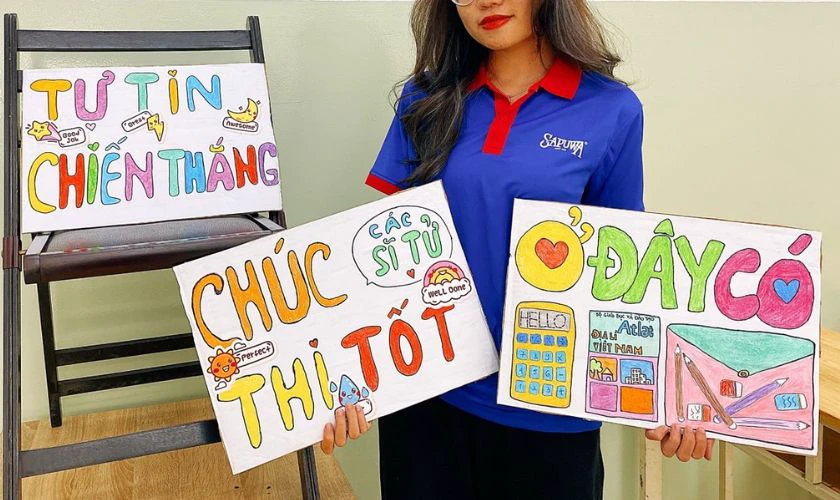 Tranh vẽ tiếp sức mùa thi đơn giản