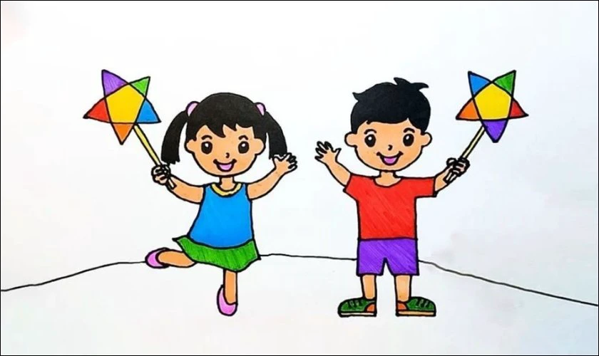 Mẫu vẽ tranh trung thu lớp 3