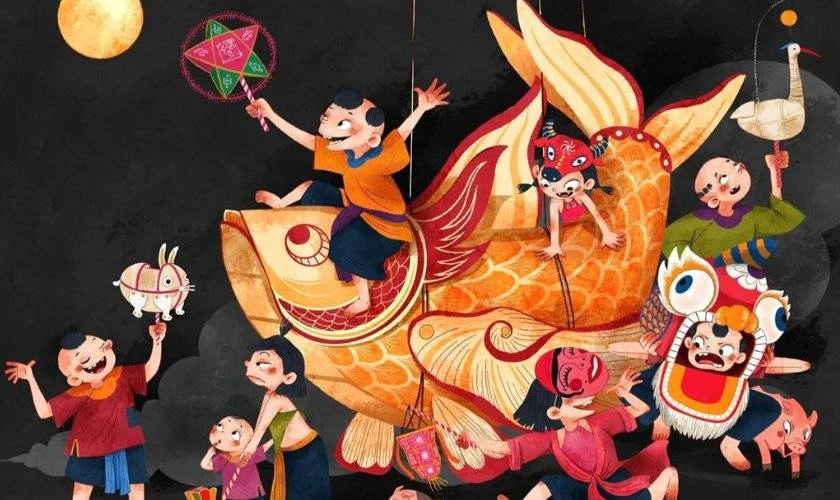 Mẫu vẽ tranh trung thu Anime