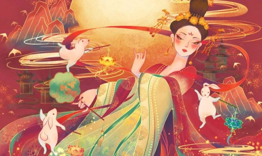 Mẫu vẽ tranh trung thu Anime độc đáo