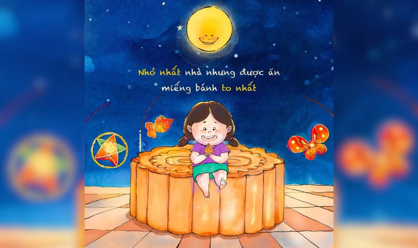 Mẫu vẽ Tranh trung thu hiện đại
