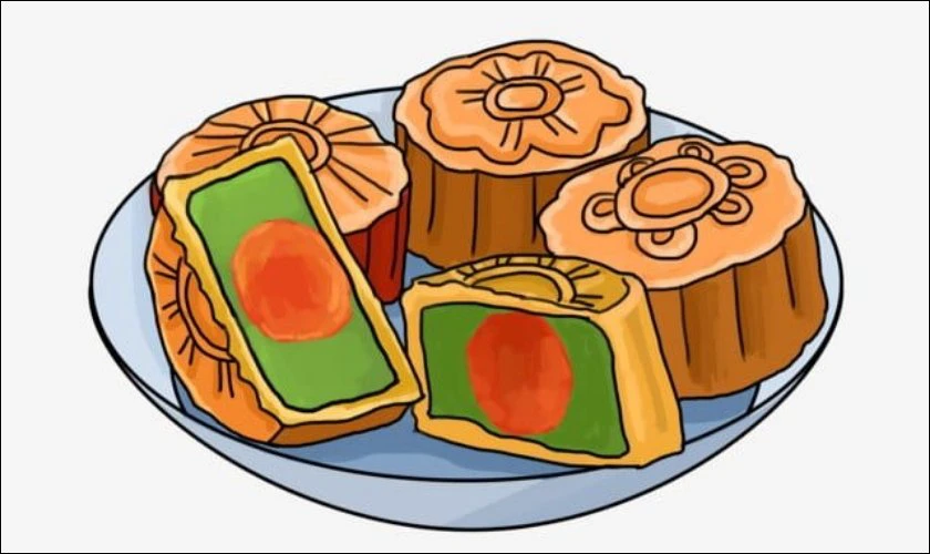 Dĩa bánh Trung thu hấp dẫn