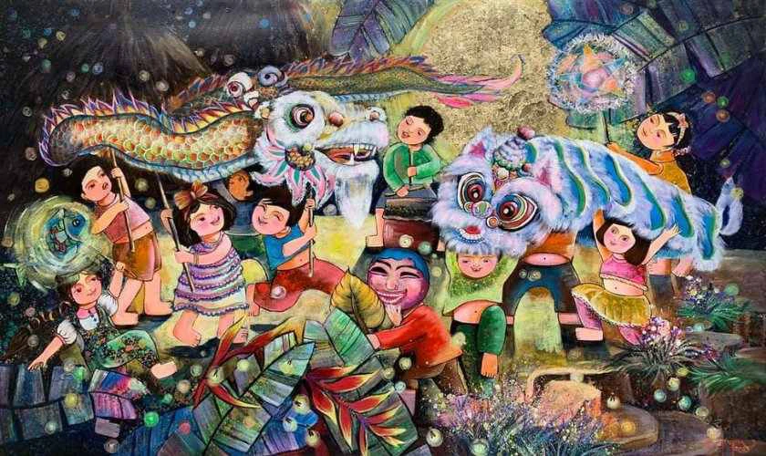 Hình ảnh mọi người cùng vui đùa hạnh phúc