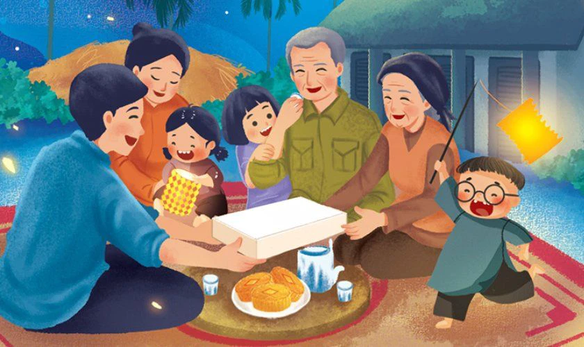 Ăn Trung thu cùng ông bà