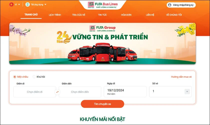 Đặt vé xe Phương Trang an toàn và nhanh chóng qua futabus.vn