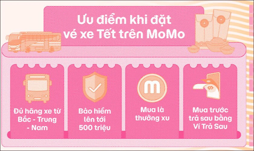 Mua vé xe Tết 2025 qua ví Momo giá tốt nhất
