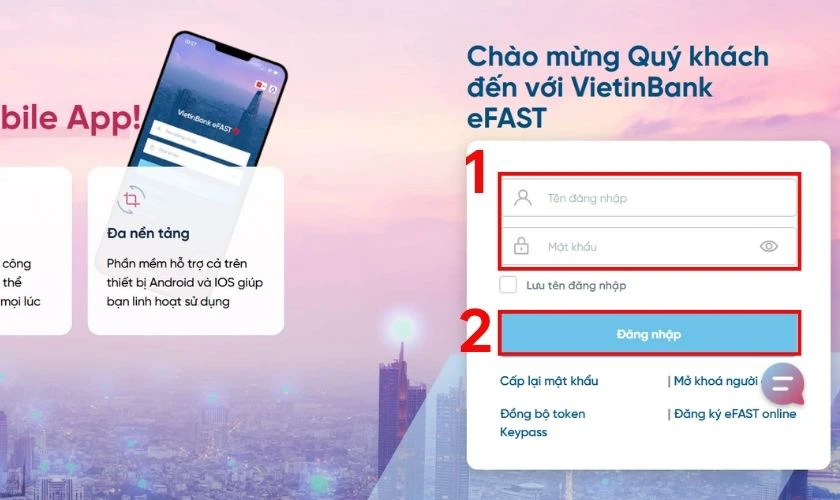 Cách tải VietinBank eFAST cho doanh nghiệp trên máy tính