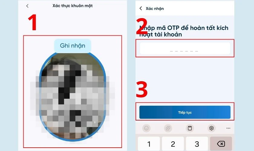 Nhập m&atilde; OTP v&agrave; nhấn Tiếp tục