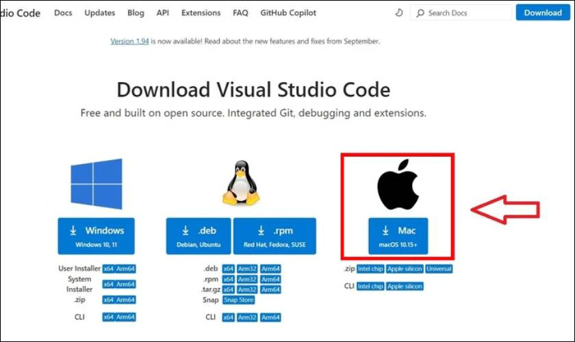 Cách tải Visual Studio Code trên MacBook