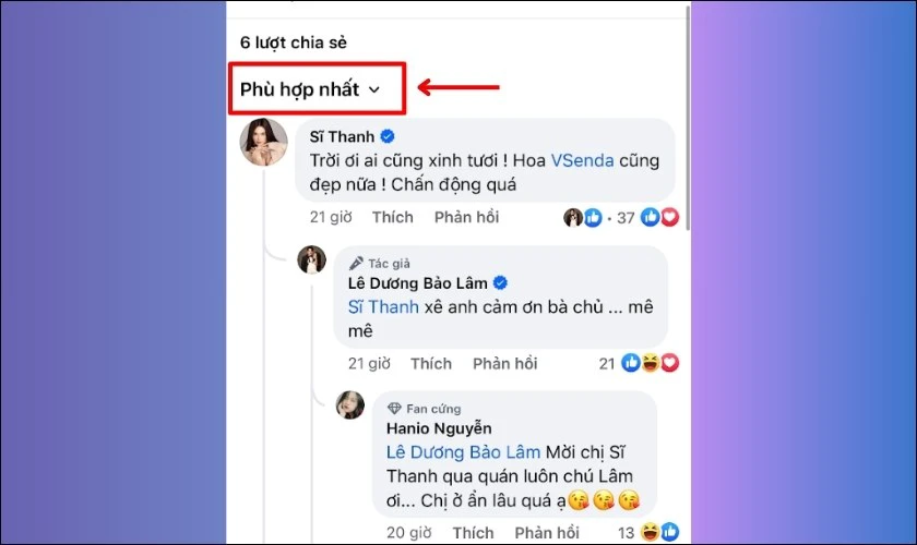 Ở góc trái màn hình, chọn Phù hợp nhất