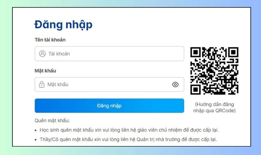 Nhấn chọn mục Đăng nhập